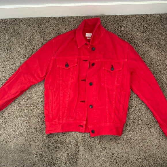 Rag and bone utility red jean jacket - Picture 1 of 4